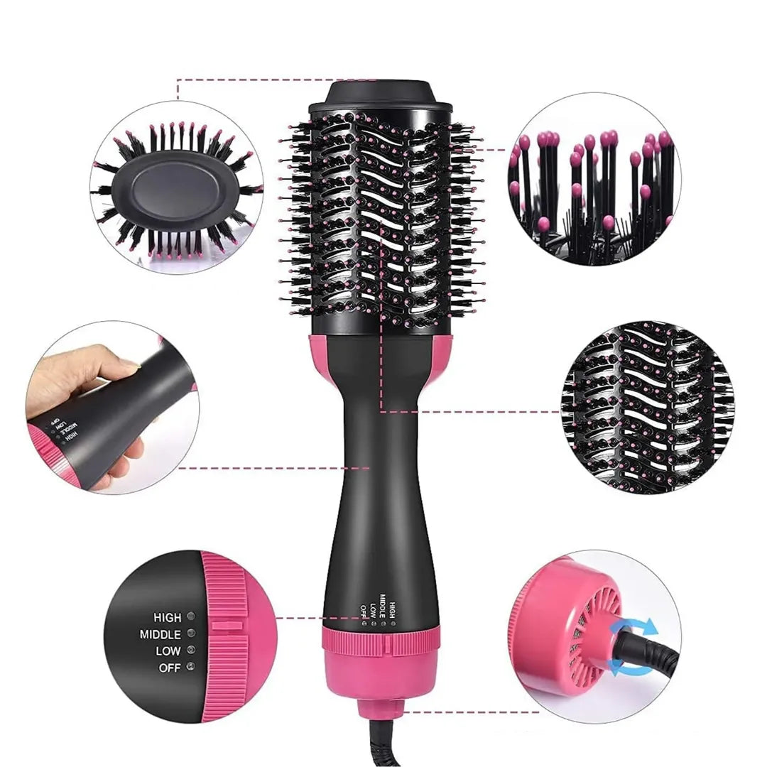 3-in-1 Hair Dryer Brush Black Ceramic Coated