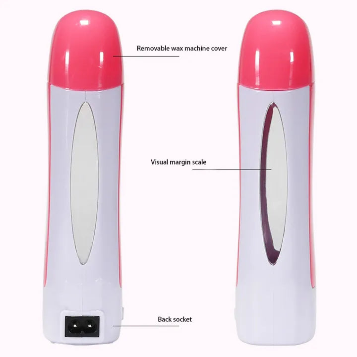 depilatory wax heater machine with roll on wax refill and waxing strips for body and face hair removal, 3 in 1 wax machine for women and man