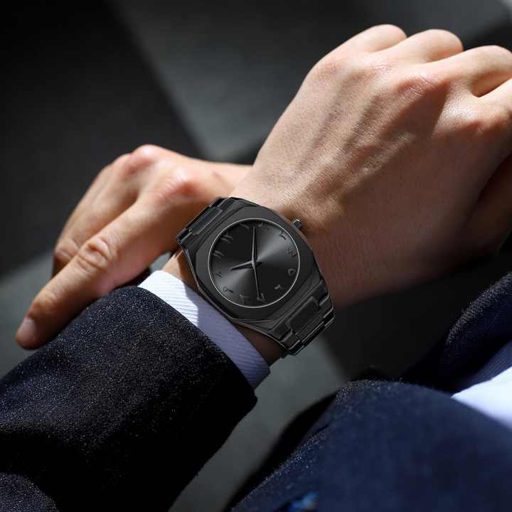 Stainless Steel Arabic Aura Wristwatch